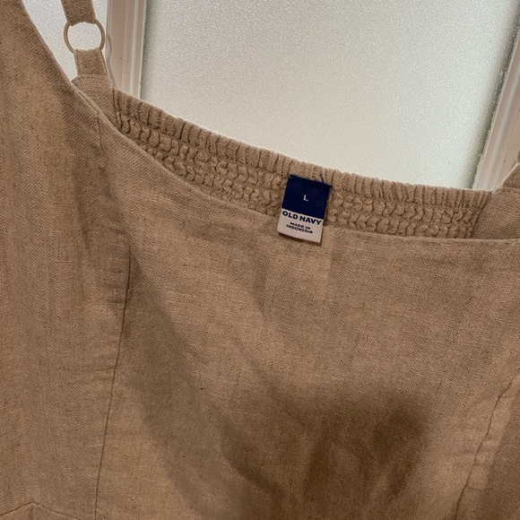 NWOT Old Navy Linen Dress - Oatmeal - Picture 2 of 2